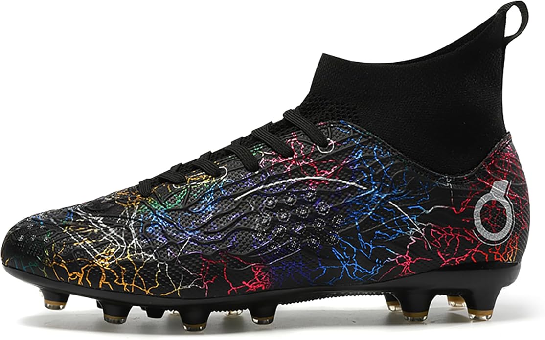 Men's Soccer Shoes High-Top Soccer Cleats Outdoor Breathable Athletic Professional Spikes Youth