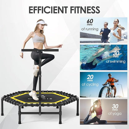 CLORIS 45'' Rebounder Trampoline for Adults - Max Load 450lbs, Mini Trampoline with Adjustable Foam