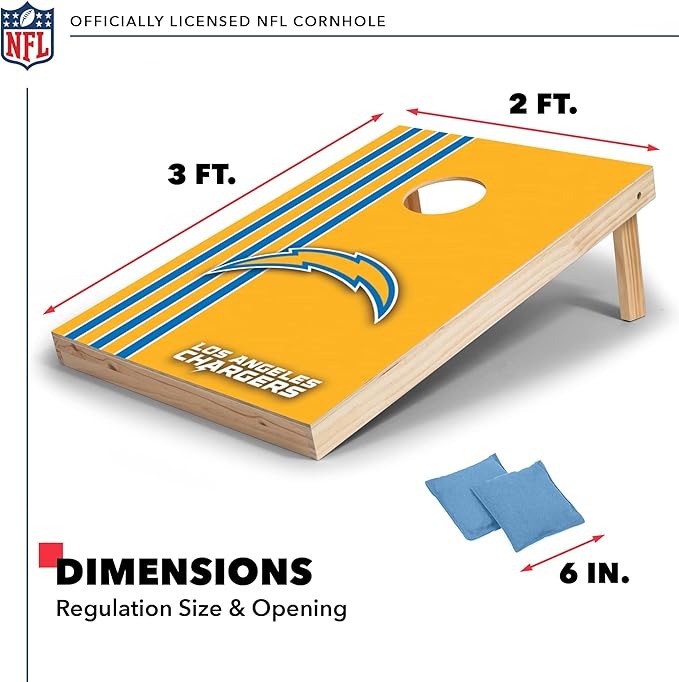 NFL 2' x 3' Solid Wood Cornhole Set with Direct Print HD Team Graphics – Great Gift for Any