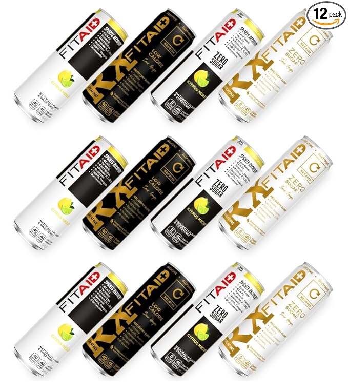 FITAID Post-Workout Recovery Drink Variety Sampler Pack, No Artificial Flavors or Sweeteners, 100%