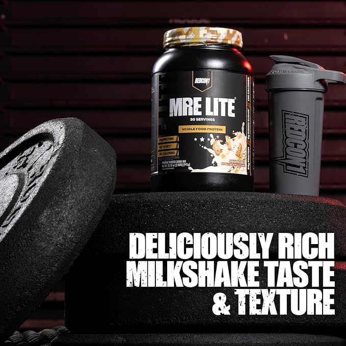 REDCON1 MRE Lite Whole Food Protein Powder, Cookies N' Cream - Low Carb & Whey Free Meal