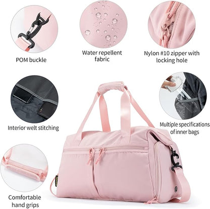 Weekender Duffel Bag with Shoe Compartment And Wet Pocket-Luggage Everyday Overnight Bag for Men