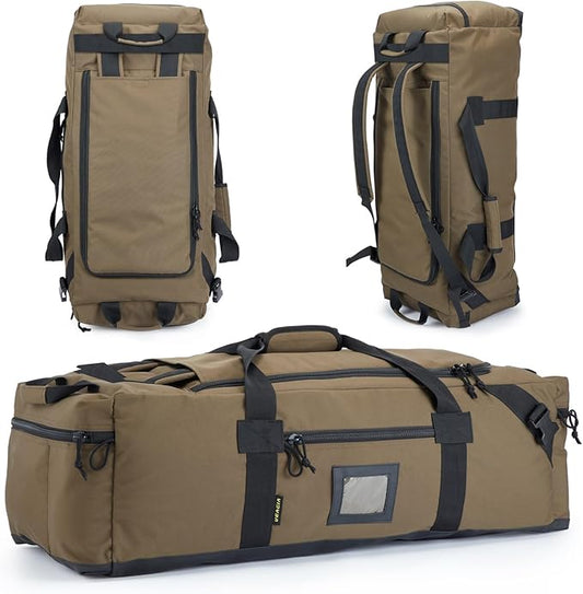 105l Large Duffel Bag For Travel, Gym & Sports - Water Repellent Polyester, Hidden Straps, Shoe