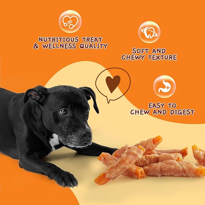 Jungle Calling Dog Treats, Skinless Chicken Wrapped Sweet Potato, Gluten and Grain Free, Chewy Dog