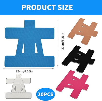 20PCS Kinesiology Tape for Shoulder, Shoulder Tape for Pain Relief Precut,Waterproof Breathable