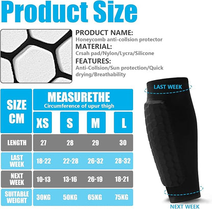 Soccer Shin Guards Shin Pads for Kids Youth Adult, Calf Compression Sleeve with Honeycomb Pads
