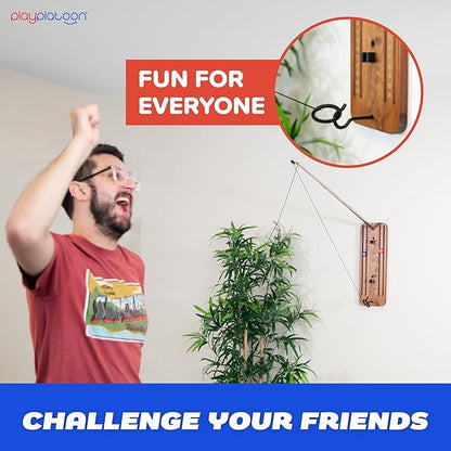 Play Platoon Hook and Ring Toss Bar Game for Adults - Wood Toss Ring Game for Adults - Perfect