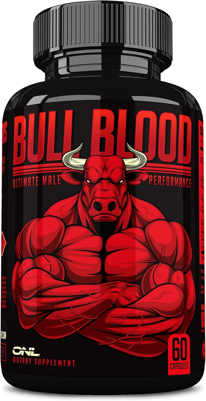 Bull Blood Testosterone Booster for Men - Testosterone Supplement for Stamina & Endurance - Maca