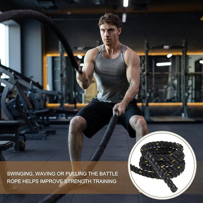 MECCANIXITY Battle Rope 10ft x 1 Inch Polyester Workout Rope Heavy Fitness Exercise Rope for
