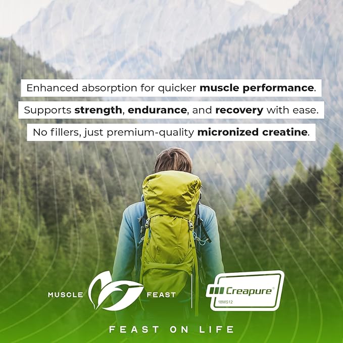 Muscle Feast Creapure - Micronized Creatine Monohydrate Powder | Premium Pre-Workout or