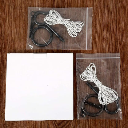 2 Set Hook and Ring Toss Game Hardware Set,Include Nylon String,Mounting Screws,Ring and Iron Hook