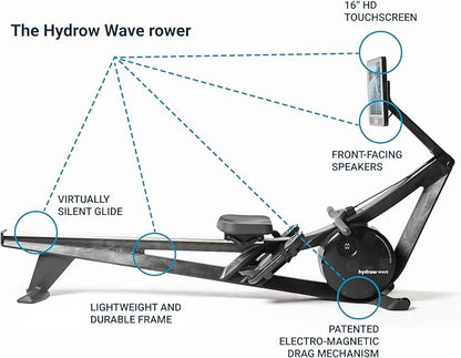 Hydrow Wave Rowing Machine with 16" HD Touchscreen & Speakers - Foldable | Live Home Workouts