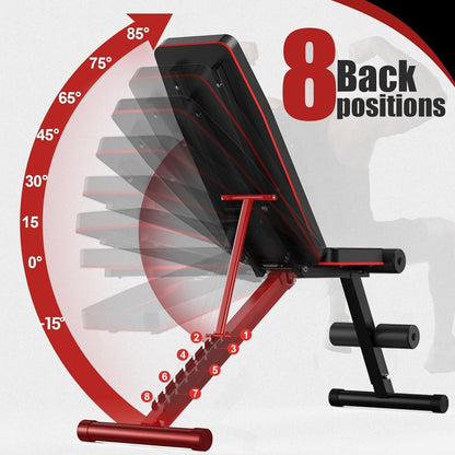 Weight Bench Press, Adjustable Workout Benches for Home Gym Dumbbell Exercise, 880 LB Stable