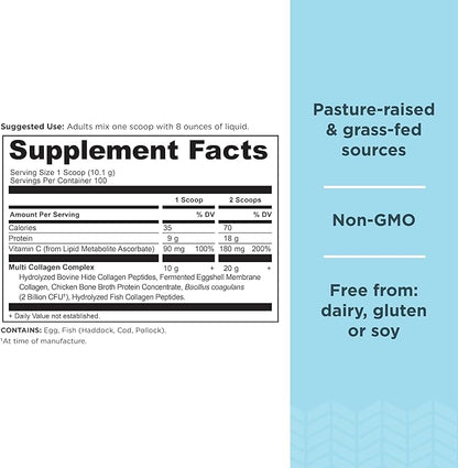 Ancient Nutrition Collagen Peptides Powder, Multi Collagen Protein, Women & Men, Vitamin C