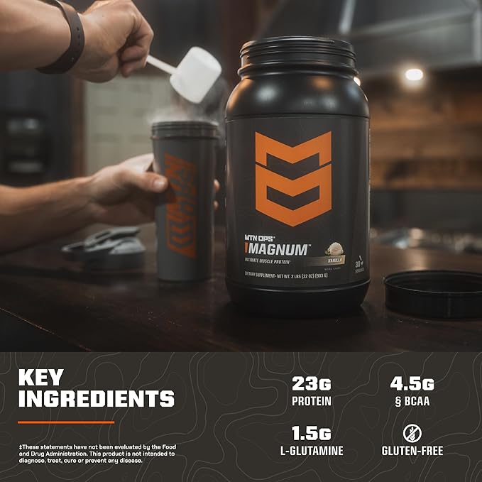 MTN OPS Magnum Peanut Butter Chocolate Protein Powder | 23g of Whey Isolate Protein & Milk Protein