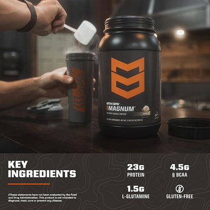 MTN OPS Magnum Chocolate Protein Powder, 23g of Whey Isolate Protein & Milk Protein with BCAAs