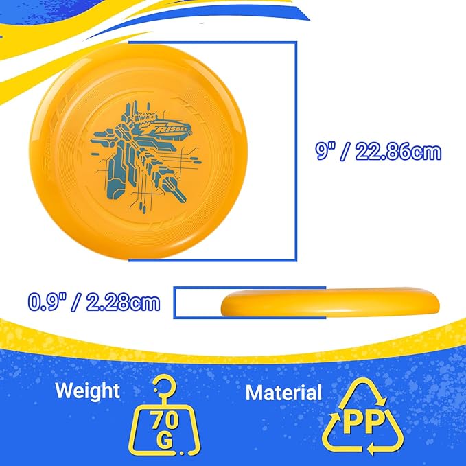 Wham-O Frisbee Go Flying Disc, 9 Inch Lightweight Sports Disc for Beginners Outdoor Beach Backyard