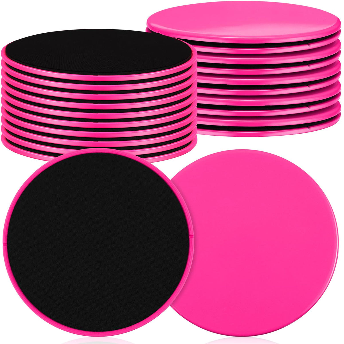 Jenaai 24 Pcs (12 Pairs) Core Sliders Exercise Glider Discs Bulk for Group Training Classes Fitness