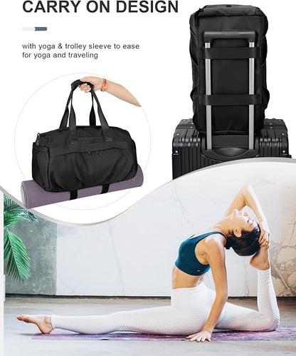 Gym Bag for Women Men, Sport Duffel Bag with Toiletry Bag & Shoe Compartment,Waterproof Travel