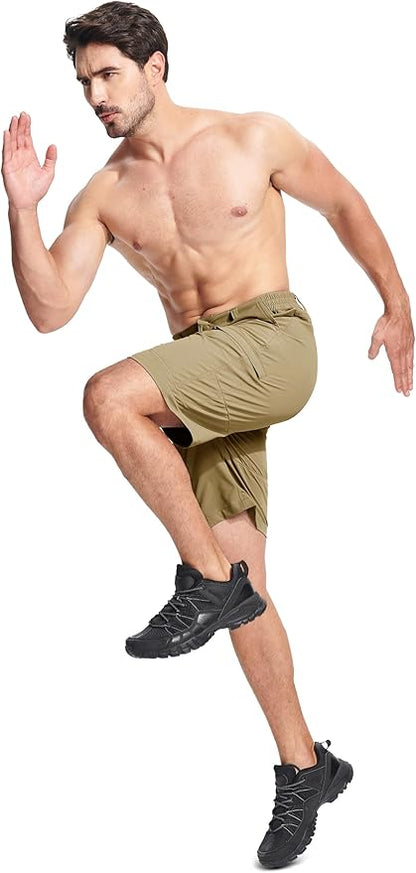 MAGCOMSEN Men's Hiking Cargo Shorts Quick Dry Lightweight 9" Golf Shorts Summer Casual Work Outdoor