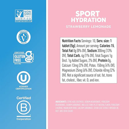 Nuun Sport Electrolyte Tablets with Magnesium, Calcium, Potassium, Chloride & Sodium, Gluten Free &