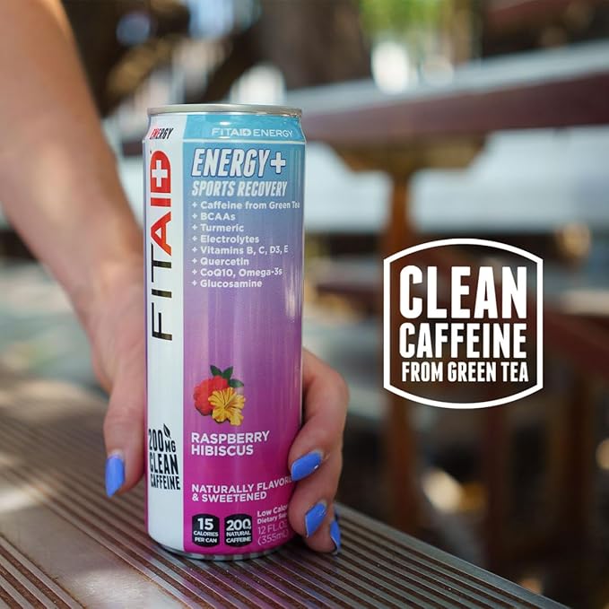 FITAID ENERGY, 200mg Natural Caffeine, Keto, Raspberry Hibiscus, Optimum Performance Formula:
