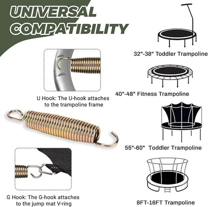 Trampoline Springs Replacement 3.5" to 8.5" Galvanized Steel Heavy Duty High Tensile Universal