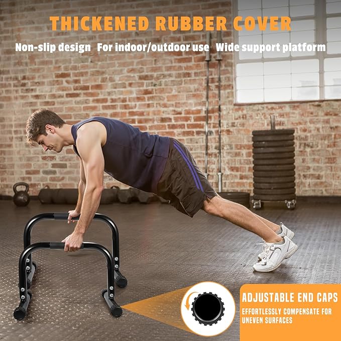 AmazeFan Parallettes Bars, High Steel Push Up Bar Strength Training For Handstands, Calisthenics