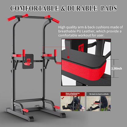 K KiNGKANG Power Tower Dip Station, Multi-Function Assistive Trainer Pull Up for Home Gym Muscle