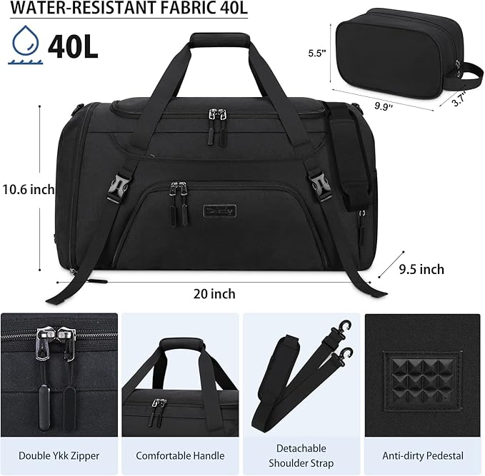 Gym Duffle Bag for Women Men 55L Waterproof Sports Bags Travel Duffel Bags with Shoe