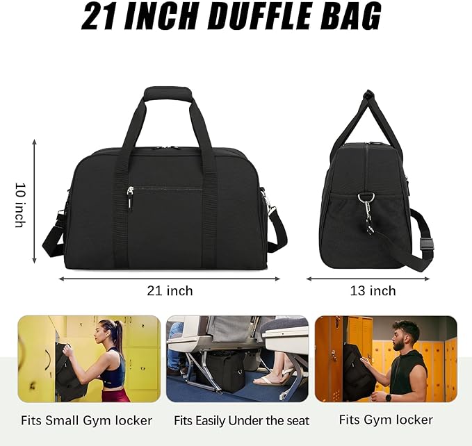 Searock 21 Inch Gym Bag with Shoe Compartment, Sports Duffle Bag for Travel, Carry On Duffel Bag