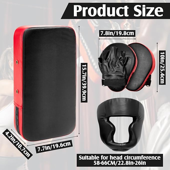 10 In1 Punching Mitts Kick Pad Set Taekwondo Pads Boxing Mitts Focus Pads Boxing Gloves Safety Head