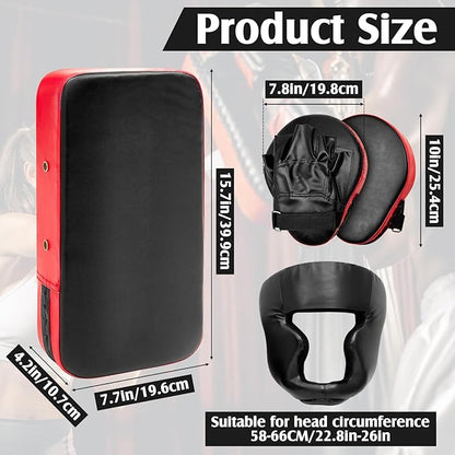 10 In1 Punching Mitts Kick Pad Set Taekwondo Pads Boxing Mitts Focus Pads Boxing Gloves Safety Head
