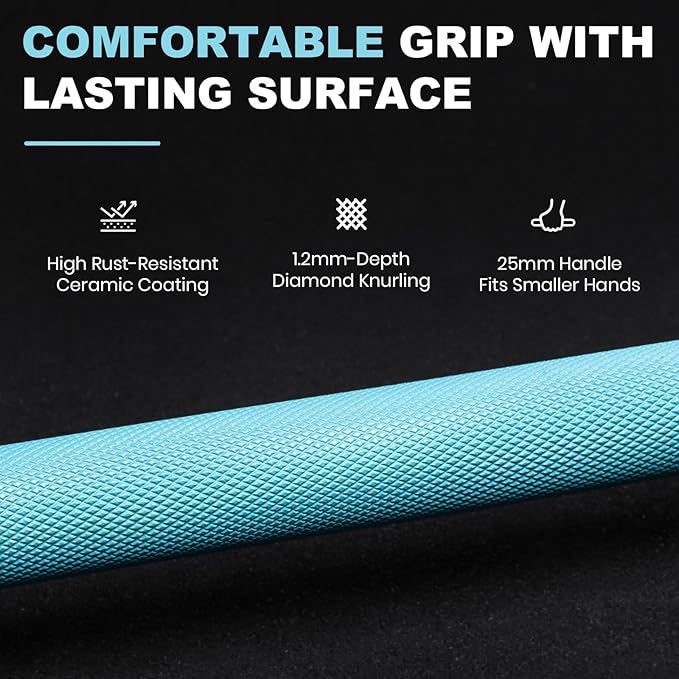 LIONSCOOL Premium 4ft/4.9ft/6ft Barbell for Strength Training and Olympic Weightlifting, 2 Inch Bar