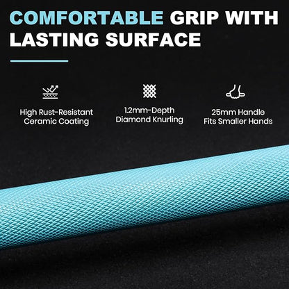 LIONSCOOL Premium 4ft/4.9ft/6ft Barbell for Strength Training and Olympic Weightlifting, 2 Inch Bar