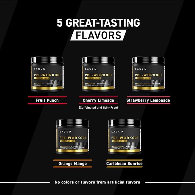 Kaged Pre Workout Elite Powder | Strawberry Lemonade | Pre-Workout with Creatine, Beta Alanine