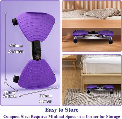 Waist Twister Ab Machine, 330 lbs Capacity, Noiseless Anti-Slip Twist Board with Resistance Bands
