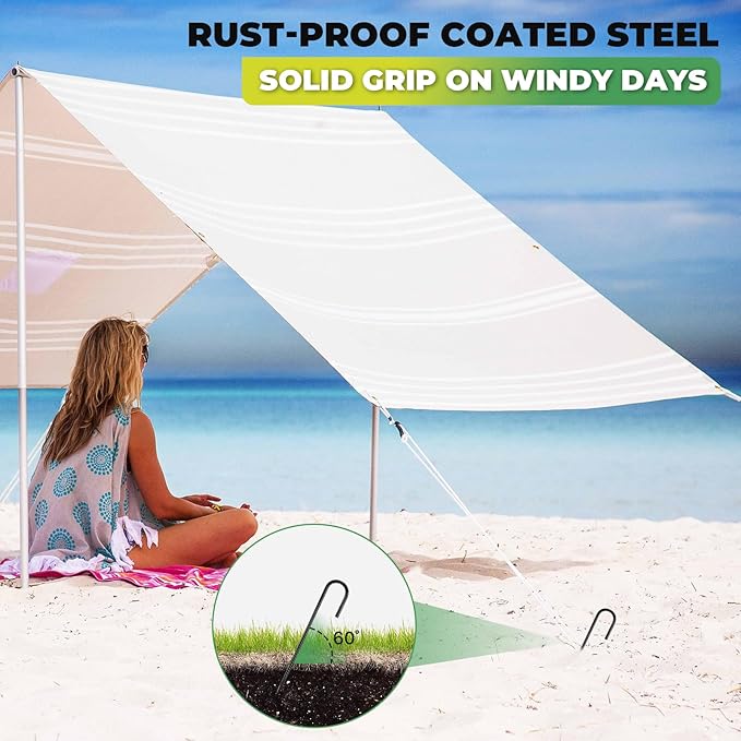 12 inches Ground Stakes 36-Pack J Hook Rebar 5/16" Diameter Tent Stakes Heavy Duty Metal Stake for