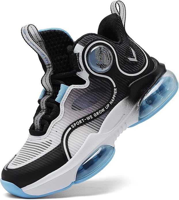 JMFCHI Kids Basketball Shoes High-top Sports Shoes Sneakers Durable Lace-up Non-Slip Running Shoes