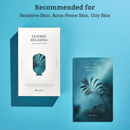 LEADERS Teatree Relaxing Skin Renewal Mask ??Soothes & Calms Sensitive, Acne-Prone Skin ??Controls