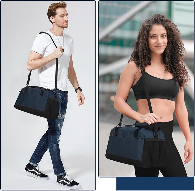 Small Gym Bag with Wet Pocket - 14 inch Mini Duffle Bag for Men & Women Lightweight Carry On Bag