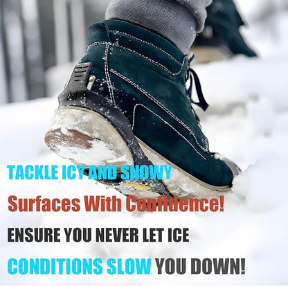 Ice Cleats for Shoes and Boots, Ice Snow Traction Cleats Grippers, Non Slip Shoe Ice Grippers,10