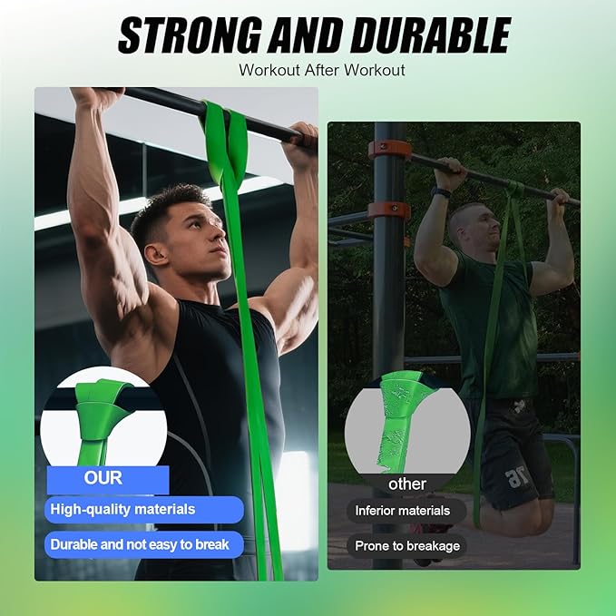 WHATAFIT Resistance Bands, Pull Up Assistance Bands, Exercise Bands, Workout Bands Set for Men and