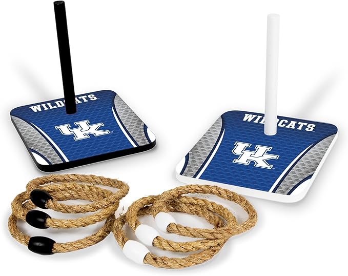 Solid Wood College Quoits Set with Direct Print HD Team Graphics – Tailgate Ring Toss Game – Great