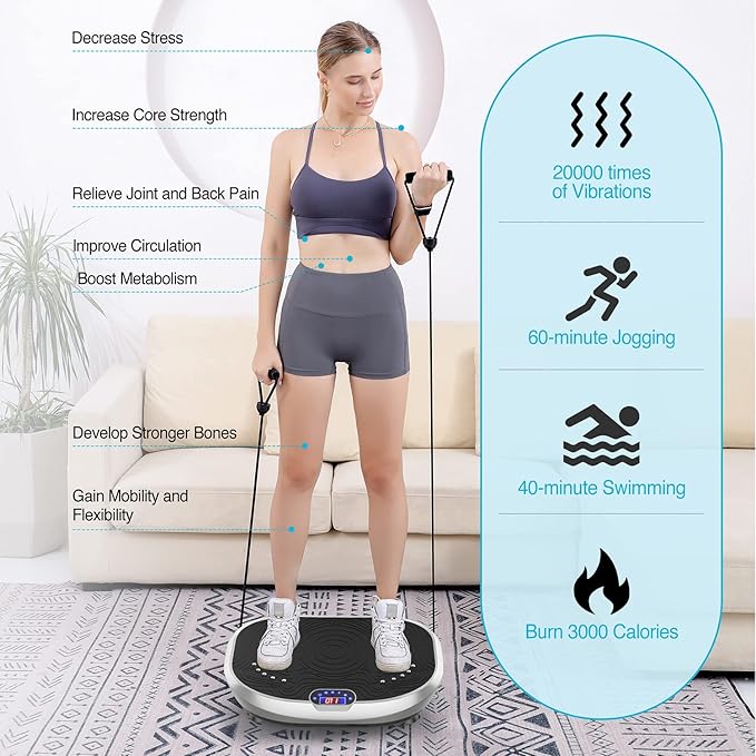 AXV Vibration Plate Exercise Machine Whole Body Workout Power Vibrate Fitness Platform Vibrating