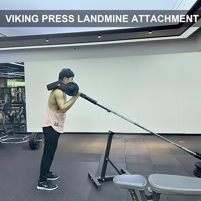 Viking Press Landmine Handle for 2-Inch Barbell, Hack Squat T-Bar Row Attachment Strength Training