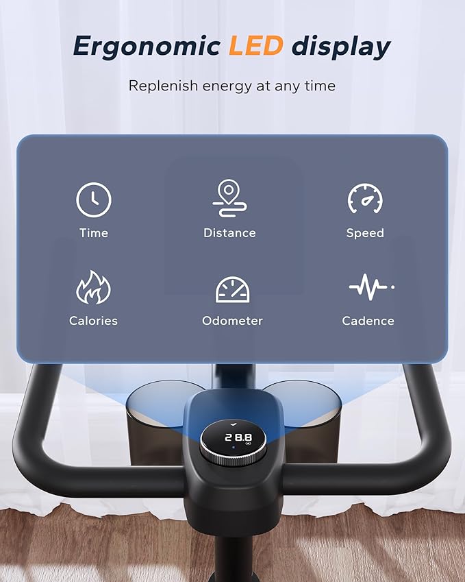 MERACH Exercise Bike, Brake Pad Stationary Bike with Exclusive App, Low Noise Indoor Cycling Bike