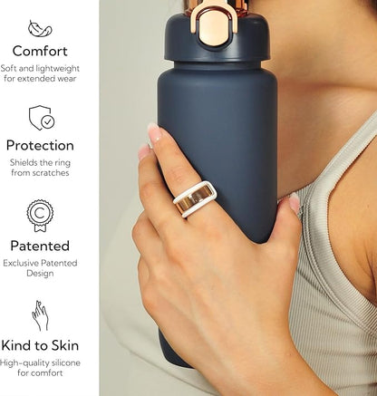 Rinfit Smart Ring Protector - Silicone Ring Enhancer - StyleFit Design Patent - White, Size 9
