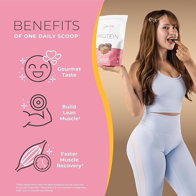 One Sol Lean Plant-Based Protein Powder, Pea & Brown Rice Protein, Low Carb, Vegan Friendly