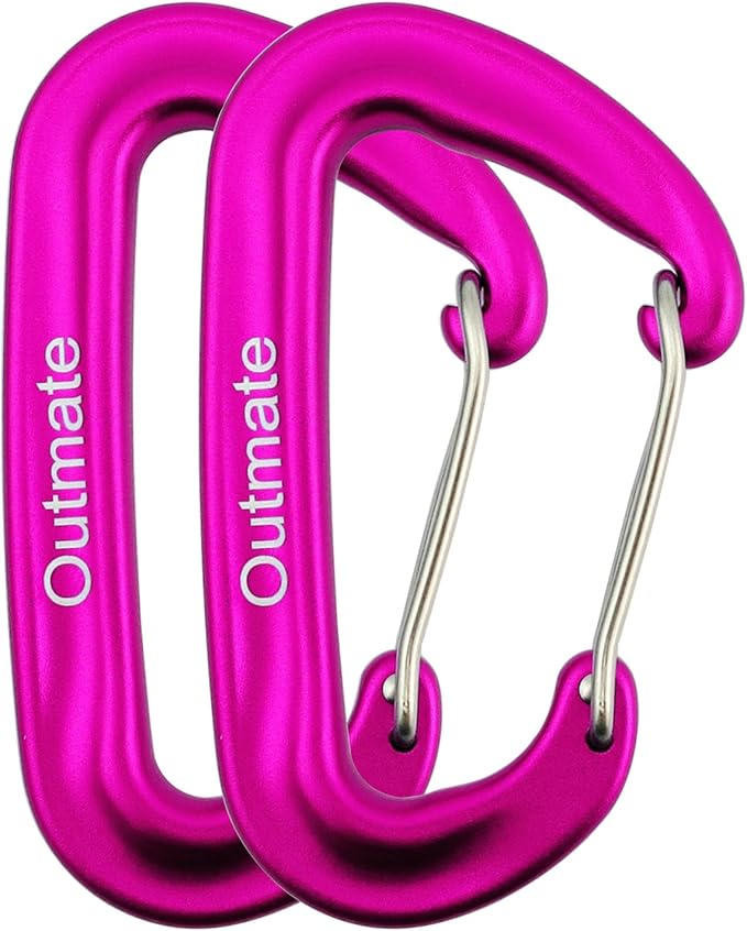 12kN 3.2"x2" Heavy-Duty Carabiner Clips - Durable, Lightweight Aluminum Alloy Carabiners for